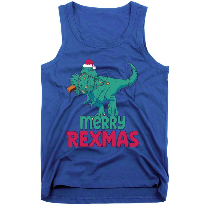 Merry Rexmas Tree Rex Dinosaur Christmas Gift Tank Top