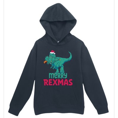 Merry Rexmas Tree Rex Dinosaur Christmas Gift Urban Pullover Hoodie