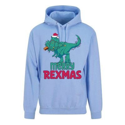 Merry Rexmas Tree Rex Dinosaur Christmas Gift Unisex Surf Hoodie