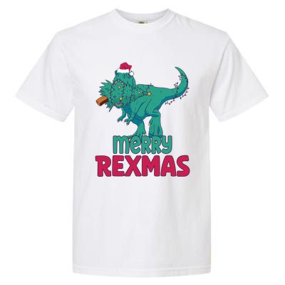 Merry Rexmas Tree Rex Dinosaur Christmas Gift Garment-Dyed Heavyweight T-Shirt