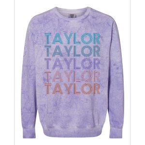 Modern Repeated Text Taylor First Name Gift Taylor lover Colorblast Crewneck Sweatshirt