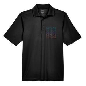 Modern Repeated Text Taylor First Name Gift Taylor lover Men's Origin Performance Pique Polo