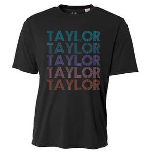 Modern Repeated Text Taylor First Name Gift Taylor lover Cooling Performance Crew T-Shirt