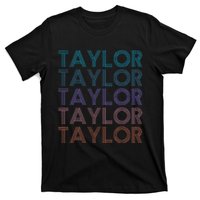 Modern Repeated Text Taylor First Name Gift Taylor lover T-Shirt