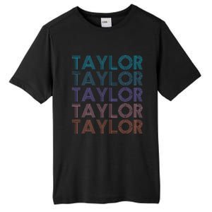 Modern Repeated Text Taylor First Name Gift Taylor lover Tall Fusion ChromaSoft Performance T-Shirt