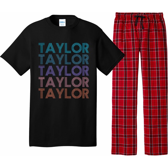 Modern Repeated Text Taylor First Name Gift Taylor lover Pajama Set