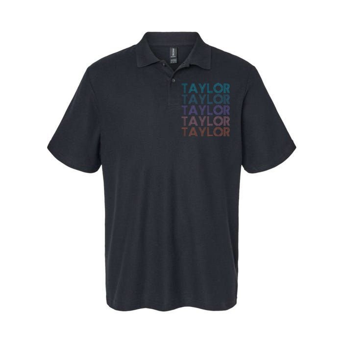 Modern Repeated Text Taylor First Name Gift Taylor lover Softstyle Adult Sport Polo