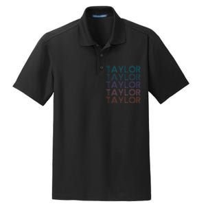 Modern Repeated Text Taylor First Name Gift Taylor lover Dry Zone Grid Polo