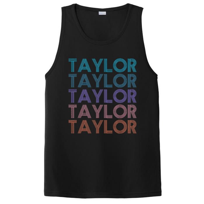 Modern Repeated Text Taylor First Name Gift Taylor lover PosiCharge Competitor Tank