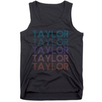 Modern Repeated Text Taylor First Name Gift Taylor lover Tank Top