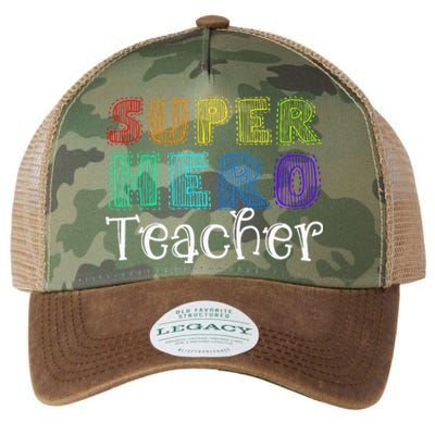 Multicolor Retro Teacher Superhero Legacy Tie Dye Trucker Hat