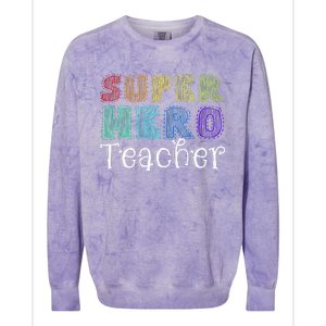 Multicolor Retro Teacher Superhero Colorblast Crewneck Sweatshirt