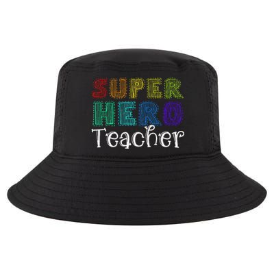 Multicolor Retro Teacher Superhero Cool Comfort Performance Bucket Hat