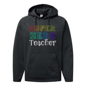 Multicolor Retro Teacher Superhero Performance Fleece Hoodie