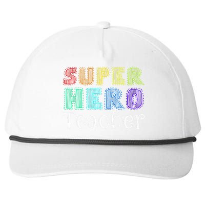 Multicolor Retro Teacher Superhero Snapback Five-Panel Rope Hat