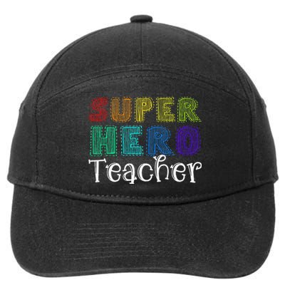 Multicolor Retro Teacher Superhero 7-Panel Snapback Hat