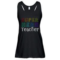 Multicolor Retro Teacher Superhero Ladies Essential Flowy Tank