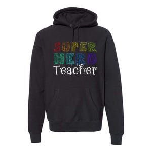 Multicolor Retro Teacher Superhero Premium Hoodie