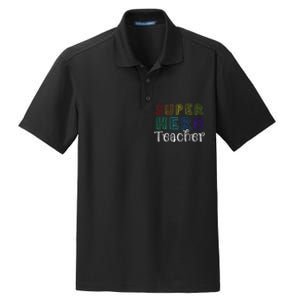 Multicolor Retro Teacher Superhero Dry Zone Grid Polo