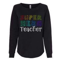 Multicolor Retro Teacher Superhero Womens California Wash Sweatshirt