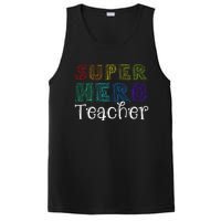 Multicolor Retro Teacher Superhero PosiCharge Competitor Tank