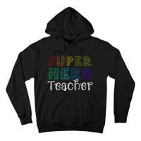 Multicolor Retro Teacher Superhero Tall Hoodie