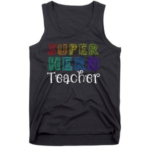 Multicolor Retro Teacher Superhero Tank Top