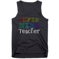 Multicolor Retro Teacher Superhero Tank Top