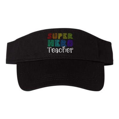 Multicolor Retro Teacher Superhero Valucap Bio-Washed Visor