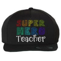 Multicolor Retro Teacher Superhero Wool Snapback Cap