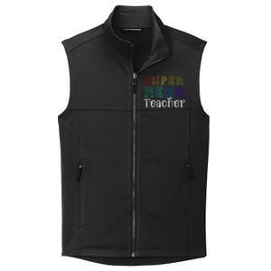 Multicolor Retro Teacher Superhero Collective Smooth Fleece Vest