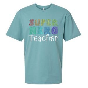 Multicolor Retro Teacher Superhero Sueded Cloud Jersey T-Shirt