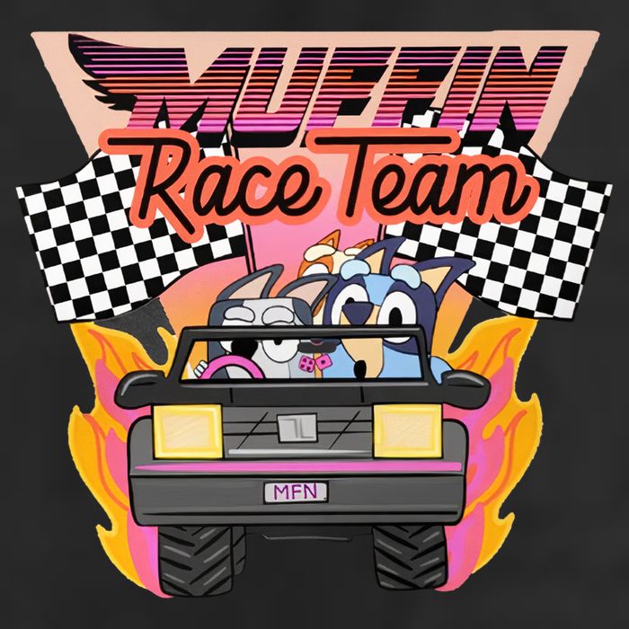 Muffin Race Team Muffin Cupcake Heeler 7 Panel Mesh Trucker Snapback Hat