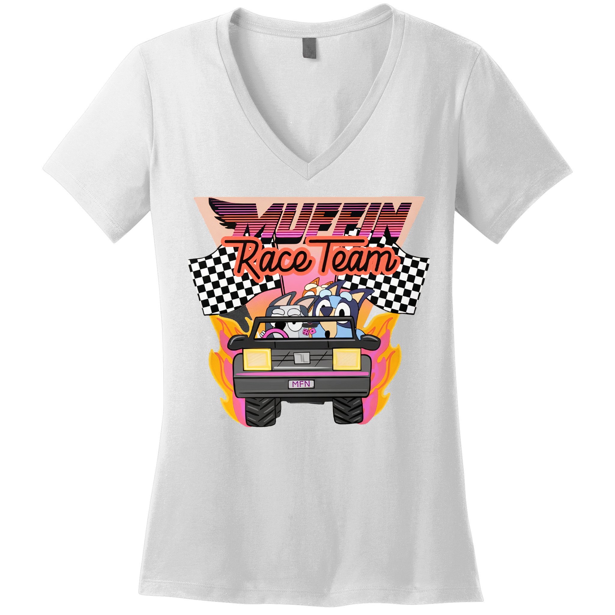 Muffin Race Team Muffin Cupcake Heeler Women's V-Neck T-Shirt