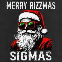 Merry Rizzmas Teens School Retro Christmas Santa Claus 7 Panel Mesh Trucker Snapback Hat