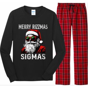 Merry Rizzmas Teens School Retro Christmas Santa Claus Long Sleeve Pajama Set