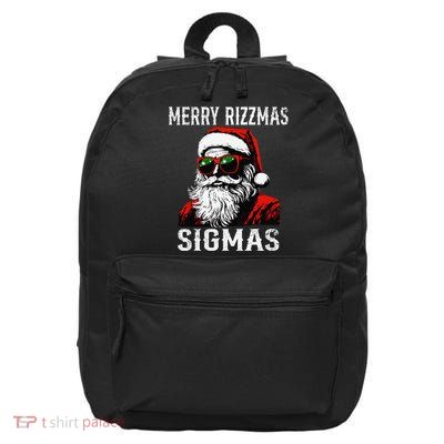 Merry Rizzmas Teens School Retro Christmas Santa Claus 16 in Basic Backpack
