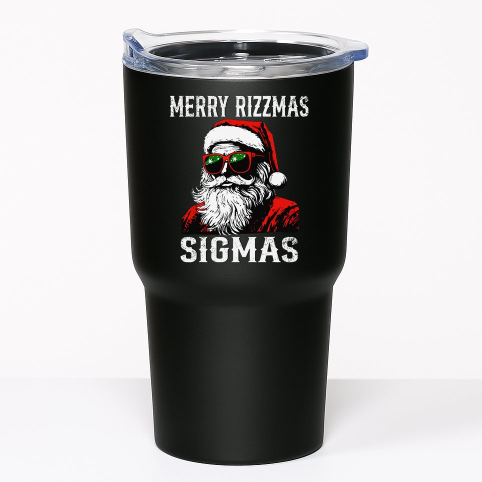 Merry Rizzmas Teens School Retro Christmas Santa Claus Tumbler