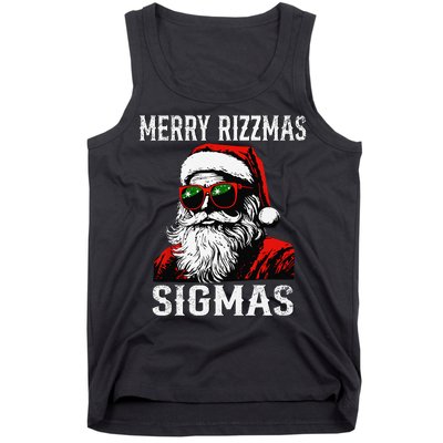 Merry Rizzmas Teens School Retro Christmas Santa Claus Tank Top