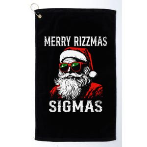 Merry Rizzmas Teens School Retro Christmas Santa Claus Platinum Collection Golf Towel