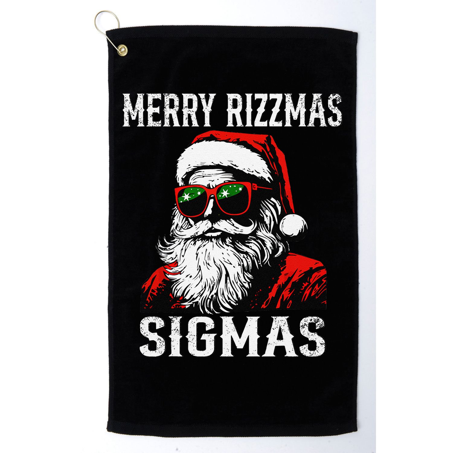 Merry Rizzmas Teens School Retro Christmas Santa Claus Golf Towel