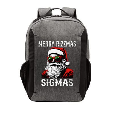 Merry Rizzmas Teens School Retro Christmas Santa Claus Vector Backpack