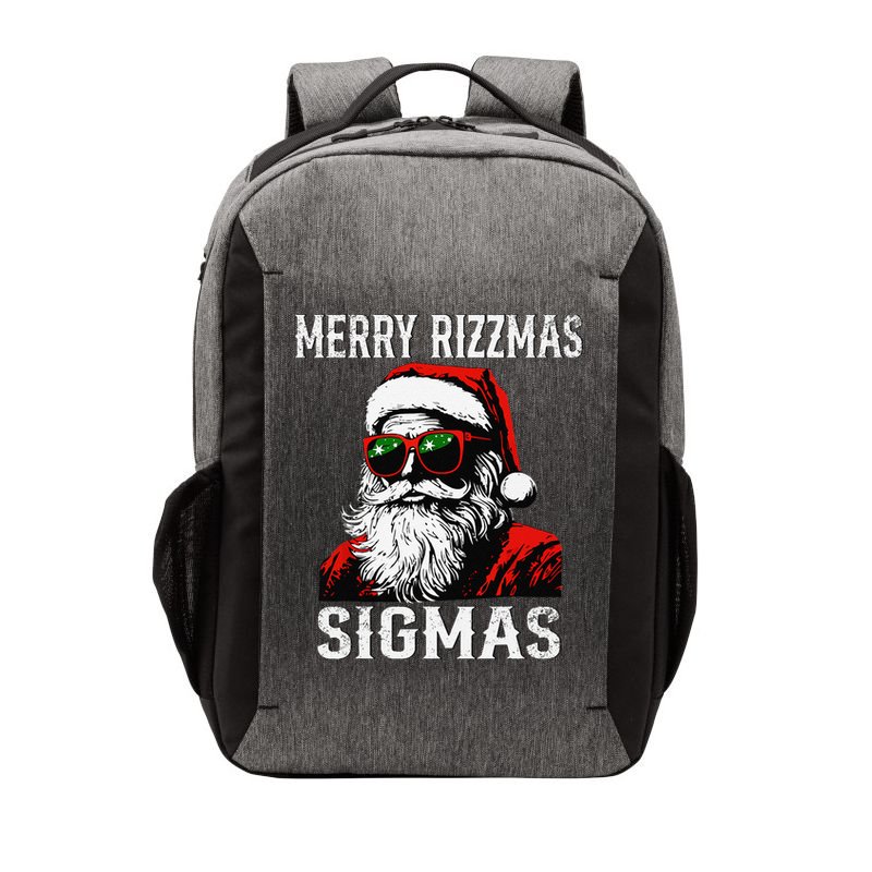 Merry Rizzmas Teens School Retro Christmas Santa Claus Vector Backpack