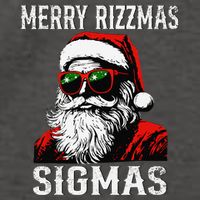 Merry Rizzmas Teens School Retro Christmas Santa Claus Vector Backpack