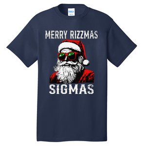 Merry Rizzmas Teens School Retro Christmas Santa Claus Tall T-Shirt