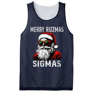 Merry Rizzmas Teens School Retro Christmas Santa Claus Mesh Reversible Basketball Jersey Tank