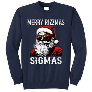 Merry Rizzmas Teens School Retro Christmas Santa Claus Tall Sweatshirt