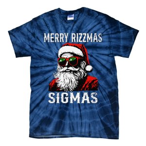 Merry Rizzmas Teens School Retro Christmas Santa Claus Tie-Dye T-Shirt