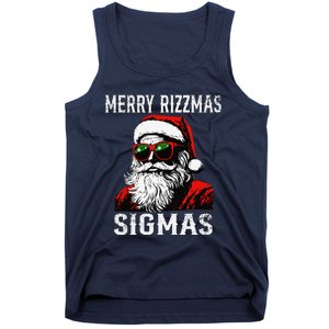 Merry Rizzmas Teens School Retro Christmas Santa Claus Tank Top