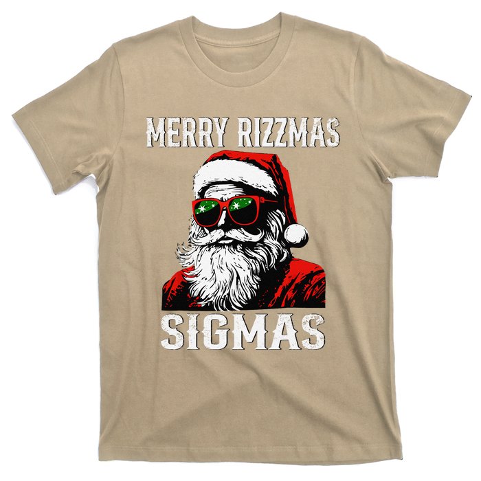 Merry Rizzmas Teens School Retro Christmas Santa Claus T-Shirt